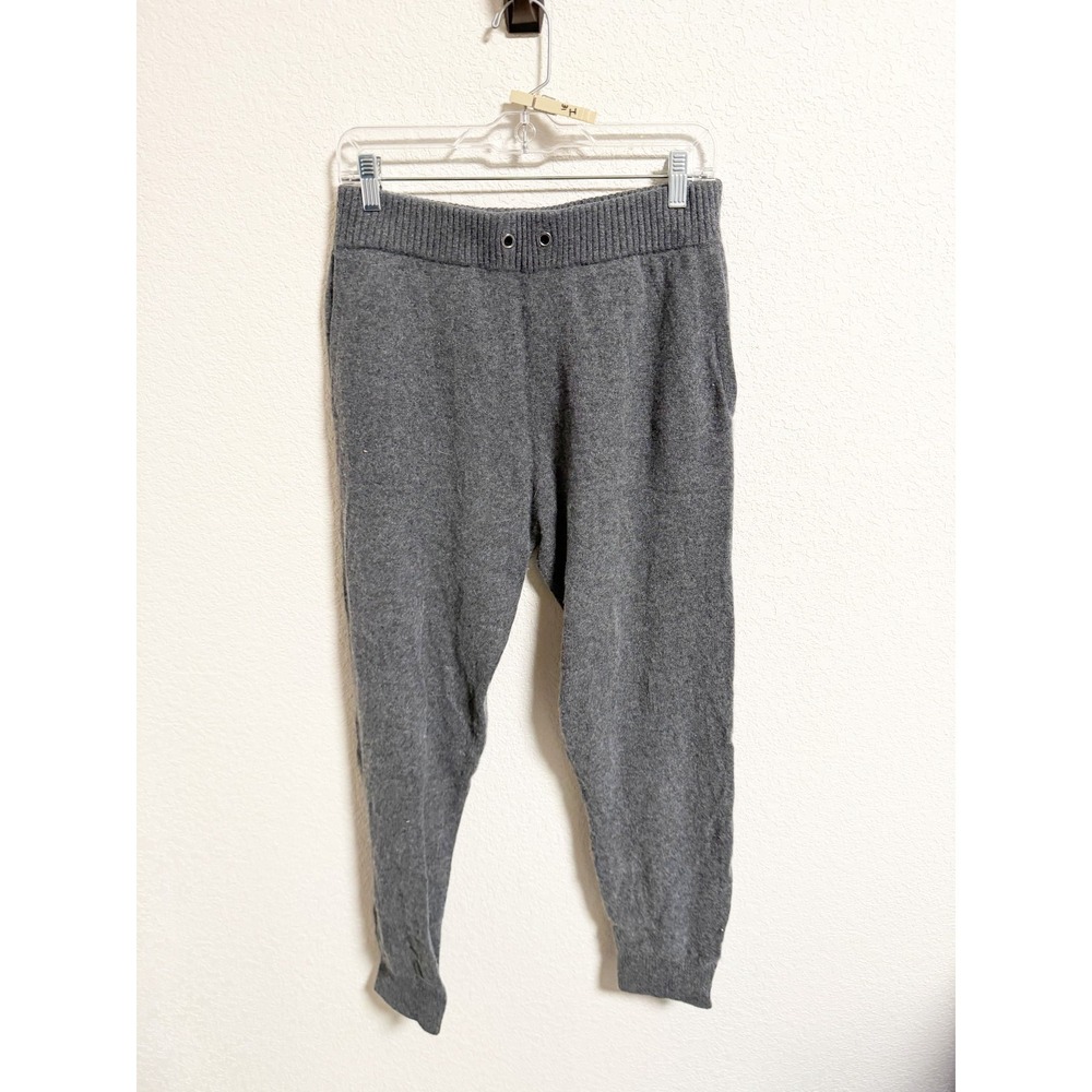 NakedCashmere Cashmere Knit Jogger Pants Tapered Elastic Waist Heather Gray Sz L